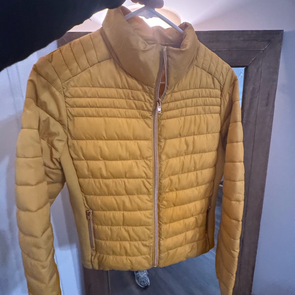 Ci Sono Women's Yellow Puffer Jacket Size L